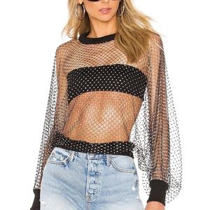 Beach Riot X Revolve Mesh Rhinestone Top